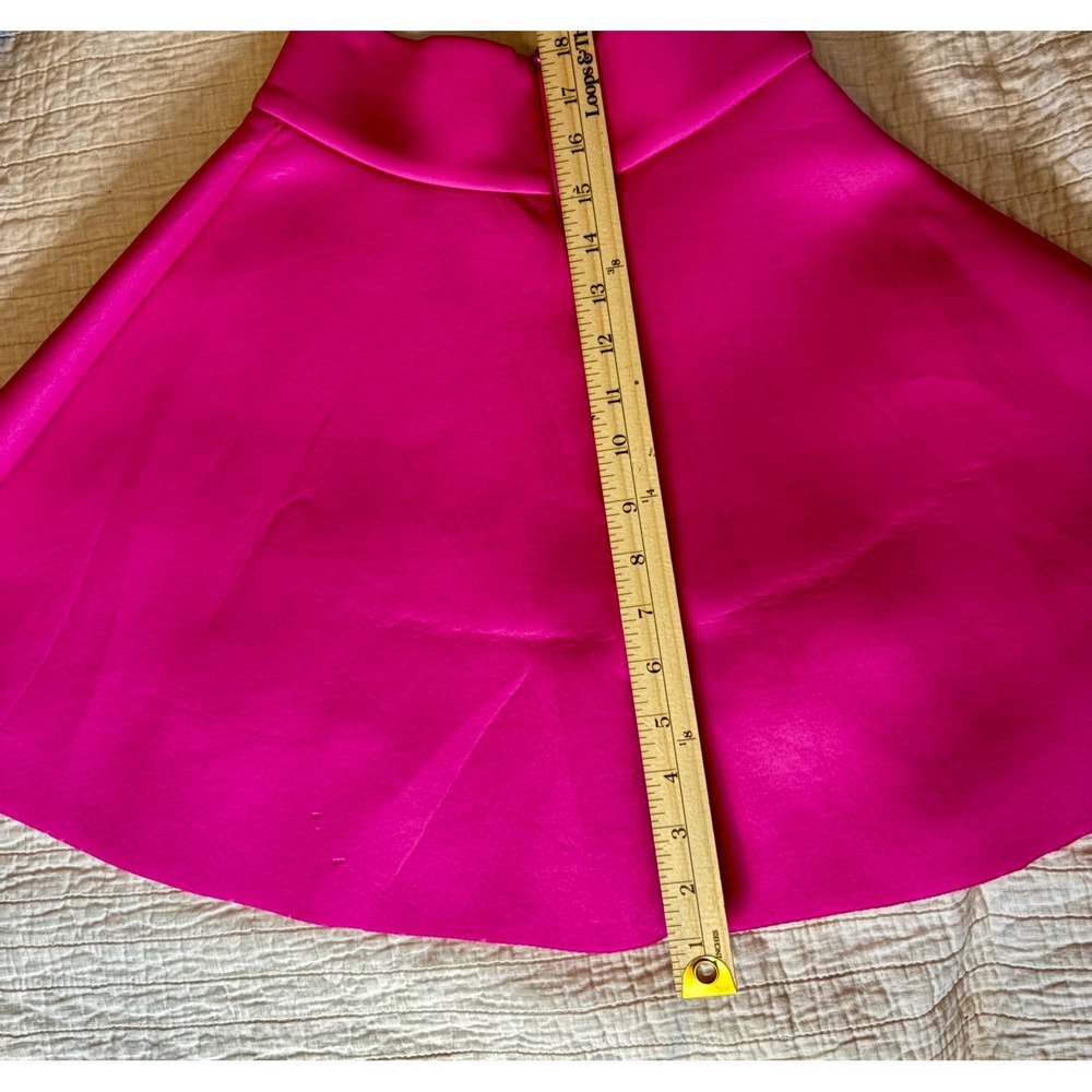Trende Hot Pink Scuba Skater Skirt Mini A-Line Fuchsia Neoprene Small